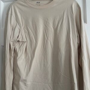 Uniqlo Men's Beige Long Sleeve Tee
